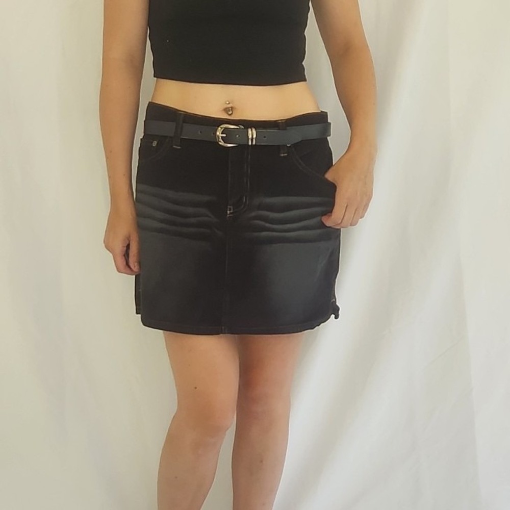 Y2K Black Corduroy‎ Mini Skirt